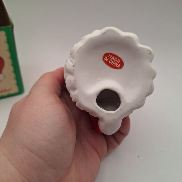 VINTAGE FAVORITE THINGS WINKING SANTA CLAUS VOTIVE HOLDER IN MY CAP TEALIGHT NIB - Picture 8 of 13